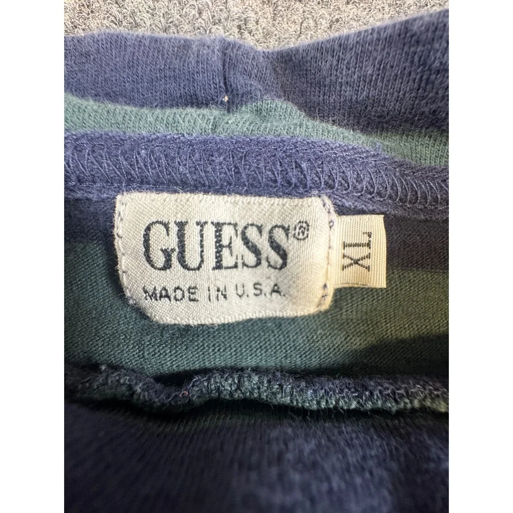 Vintage Guess Jeans USA Striped T Shirt XL 90s Made in USA Embroidered Logo - Picture 4 of 7